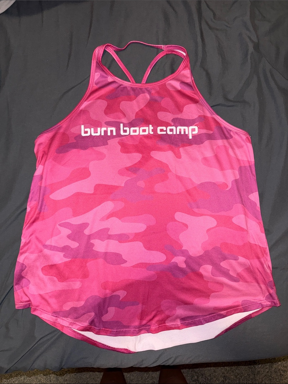 Burn Boot Camp Pink Camo Racerback Tank